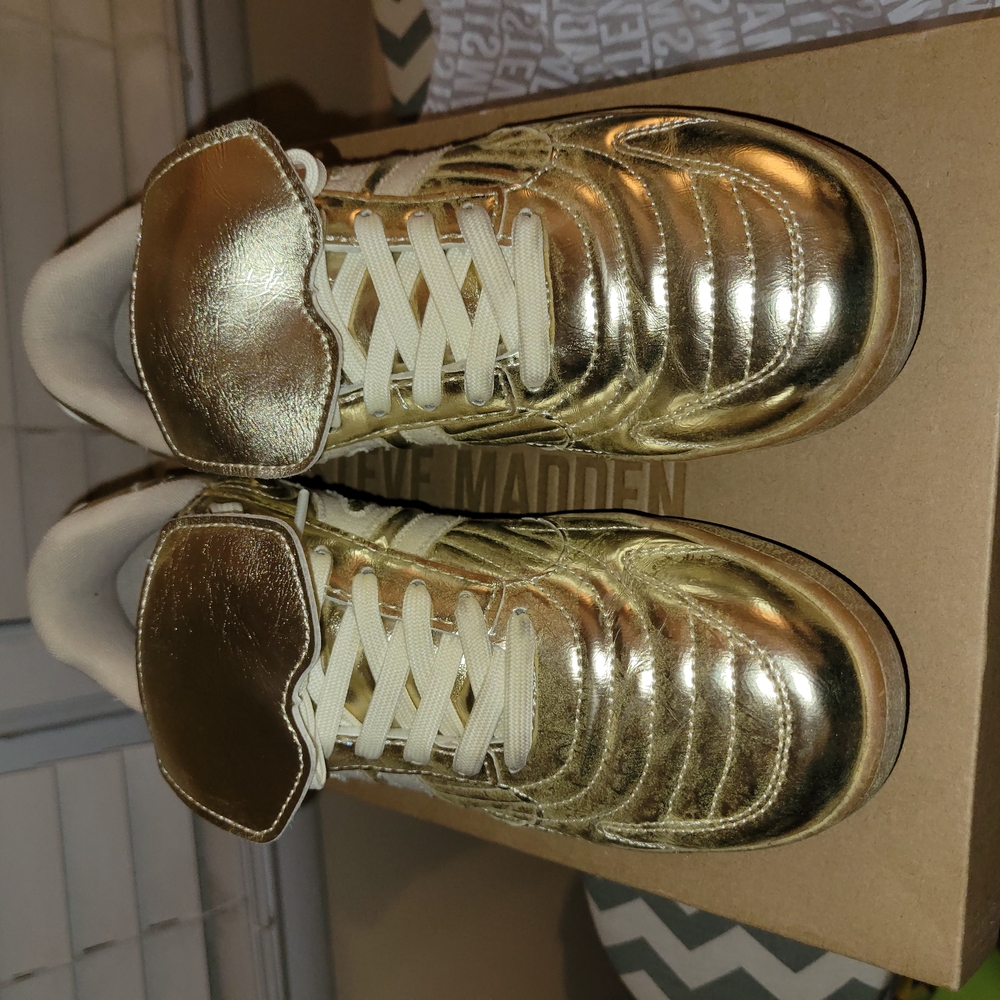 Steve Madden Gold Sneakers